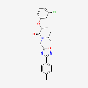 2-(3-chlorophenoxy)-N-{[3-(4-methylphenyl)-1,2,4-oxadiazol-5-yl]methyl}-N-(propan-2-yl)propanamide