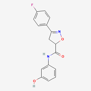 3-(4-fluorophenyl)-N-(3-hydroxyphenyl)-4,5-dihydro-1,2-oxazole-5-carboxamide