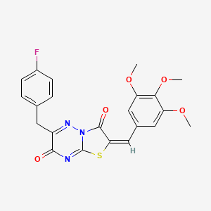 (2E)-6-(4-fluorobenzyl)-2-(3,4,5-trimethoxybenzylidene)-7H-[1,3]thiazolo[3,2-b][1,2,4]triazine-3,7(2H)-dione