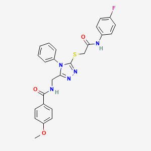 N-{[5-({[(4-Fluorophenyl)carbamoyl]methyl}sulfanyl)-4-phenyl-4H-1,2,4-triazol-3-YL]methyl}-4-methoxybenzamide