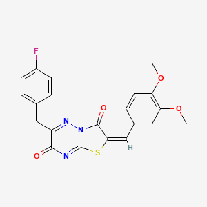 (2E)-2-(3,4-dimethoxybenzylidene)-6-(4-fluorobenzyl)-7H-[1,3]thiazolo[3,2-b][1,2,4]triazine-3,7(2H)-dione