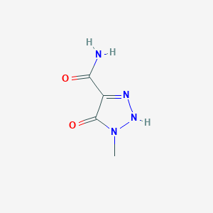 molecular formula C4H6N4O2 B114264 1-methyl-5-oxo-2H-triazole-4-carboxamide CAS No. 148403-40-1