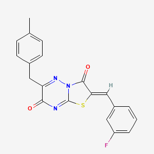 molecular formula C20H14FN3O2S B11426402 (2Z)-2-(3-fluorobenzylidene)-6-(4-methylbenzyl)-7H-[1,3]thiazolo[3,2-b][1,2,4]triazine-3,7(2H)-dione 