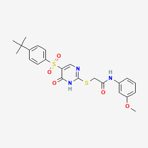 2-((5-((4-(tert-butyl)phenyl)sulfonyl)-6-oxo-1,6-dihydropyrimidin-2-yl)thio)-N-(3-methoxyphenyl)acetamide