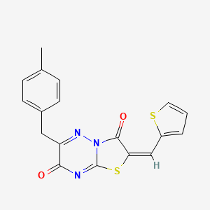 (2E)-6-(4-methylbenzyl)-2-(thiophen-2-ylmethylidene)-7H-[1,3]thiazolo[3,2-b][1,2,4]triazine-3,7(2H)-dione