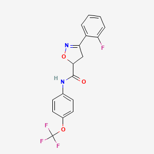 3-(2-fluorophenyl)-N-[4-(trifluoromethoxy)phenyl]-4,5-dihydro-1,2-oxazole-5-carboxamide