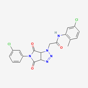 N-(5-chloro-2-methylphenyl)-2-[5-(3-chlorophenyl)-4,6-dioxo-4,5,6,6a-tetrahydropyrrolo[3,4-d][1,2,3]triazol-1(3aH)-yl]acetamide