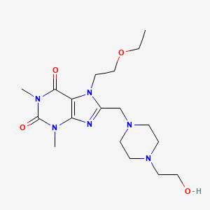 7-(2-ethoxyethyl)-8-{[4-(2-hydroxyethyl)piperazin-1-yl]methyl}-1,3-dimethyl-3,7-dihydro-1H-purine-2,6-dione