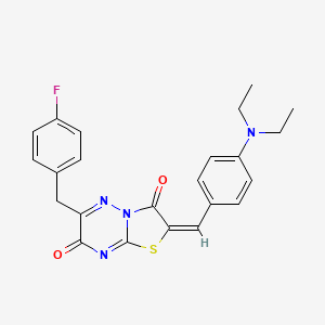 (2E)-2-[4-(diethylamino)benzylidene]-6-(4-fluorobenzyl)-7H-[1,3]thiazolo[3,2-b][1,2,4]triazine-3,7(2H)-dione