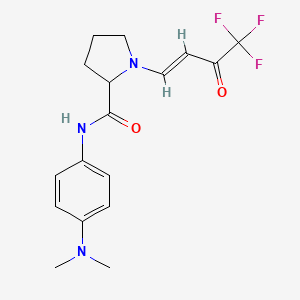 molecular formula C17H20F3N3O2 B11426540 (E)-N-(4-(dimethylamino)phenyl)-1-(4,4,4-trifluoro-3-oxobut-1-en-1-yl)pyrrolidine-2-carboxamide 