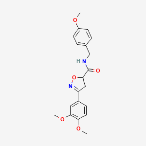 3-(3,4-dimethoxyphenyl)-N-(4-methoxybenzyl)-4,5-dihydro-1,2-oxazole-5-carboxamide