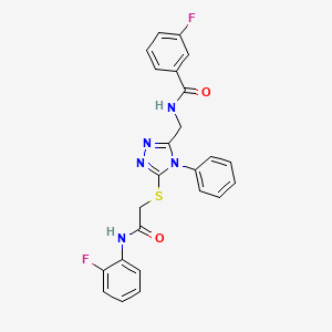 3-Fluoro-N-{[5-({[(2-fluorophenyl)carbamoyl]methyl}sulfanyl)-4-phenyl-4H-1,2,4-triazol-3-YL]methyl}benzamide