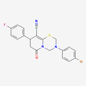 3-(4-bromophenyl)-8-(4-fluorophenyl)-6-oxo-3,4,7,8-tetrahydro-2H,6H-pyrido[2,1-b][1,3,5]thiadiazine-9-carbonitrile