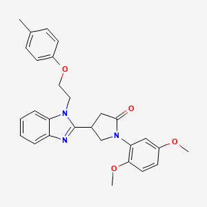 1-(2,5-dimethoxyphenyl)-4-{1-[2-(4-methylphenoxy)ethyl]-1H-benzimidazol-2-yl}pyrrolidin-2-one