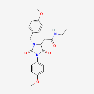 N-ethyl-2-[3-(4-methoxybenzyl)-1-(4-methoxyphenyl)-2,5-dioxoimidazolidin-4-yl]acetamide