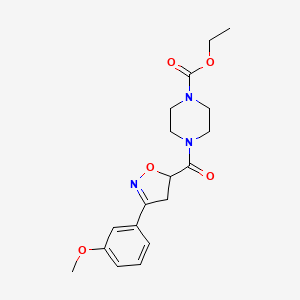 Ethyl 4-{[3-(3-methoxyphenyl)-4,5-dihydro-1,2-oxazol-5-yl]carbonyl}piperazine-1-carboxylate