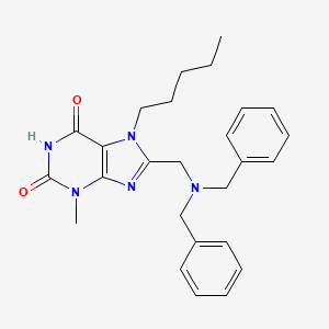 8-[(Dibenzylamino)methyl]-3-methyl-7-pentylpurine-2,6-dione