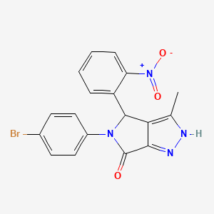 molecular formula C18H13BrN4O3 B11426643 5-(4-bromophenyl)-3-methyl-4-(2-nitrophenyl)-4,5-dihydropyrrolo[3,4-c]pyrazol-6(1H)-one 