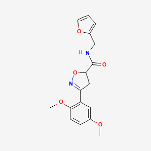 3-(2,5-dimethoxyphenyl)-N-(furan-2-ylmethyl)-4,5-dihydro-1,2-oxazole-5-carboxamide