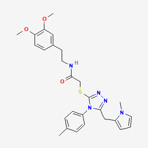 N-(3,4-dimethoxyphenethyl)-2-((5-((1-methyl-1H-pyrrol-2-yl)methyl)-4-(p-tolyl)-4H-1,2,4-triazol-3-yl)thio)acetamide