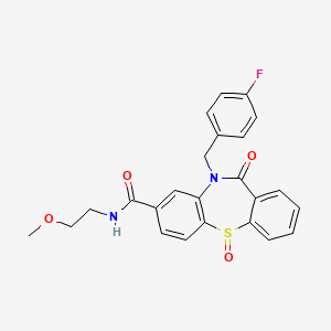 10-(4-fluorobenzyl)-N-(2-methoxyethyl)-11-oxo-10,11-dihydrodibenzo[b,f][1,4]thiazepine-8-carboxamide 5-oxide