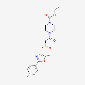 Ethyl 4-(2-{[5-methyl-2-(4-methylphenyl)-1,3-oxazol-4-YL]methanesulfinyl}acetyl)piperazine-1-carboxylate