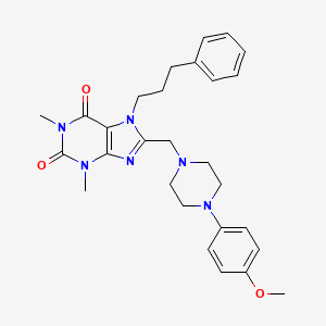 8-[[4-(4-Methoxyphenyl)piperazin-1-yl]methyl]-1,3-dimethyl-7-(3-phenylpropyl)purine-2,6-dione