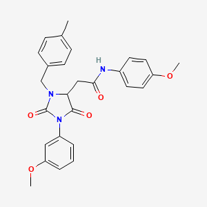 N-(4-methoxyphenyl)-2-[1-(3-methoxyphenyl)-3-(4-methylbenzyl)-2,5-dioxoimidazolidin-4-yl]acetamide