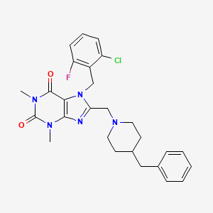 8-[(4-Benzylpiperidin-1-yl)methyl]-7-[(2-chloro-6-fluorophenyl)methyl]-1,3-dimethylpurine-2,6-dione