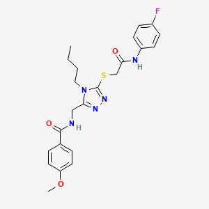 N-{[4-Butyl-5-({[(4-fluorophenyl)carbamoyl]methyl}sulfanyl)-4H-1,2,4-triazol-3-YL]methyl}-4-methoxybenzamide