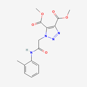 molecular formula C15H16N4O5 B11426746 dimethyl 1-{2-[(2-methylphenyl)amino]-2-oxoethyl}-1H-1,2,3-triazole-4,5-dicarboxylate 