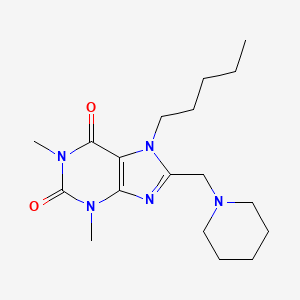 molecular formula C18H29N5O2 B11426764 1,3-dimethyl-7-pentyl-8-(piperidin-1-ylmethyl)-3,7-dihydro-1H-purine-2,6-dione 