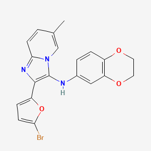 molecular formula C20H16BrN3O3 B11426784 2-(5-bromofuran-2-yl)-N-(2,3-dihydro-1,4-benzodioxin-6-yl)-6-methylimidazo[1,2-a]pyridin-3-amine 