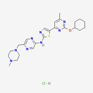 molecular formula C₂₄H₃₂N₈OS  . (ClH)ₓ B1142679 5-(2-(Cyclohexyloxy)-6-methylpyrimidin-4-yl)-N-(5-((4-methylpiperazin-1-yl)methyl)pyrazin-2-yl)thiazol-2-amine Hydrochloride CAS No. 874473-32-2
