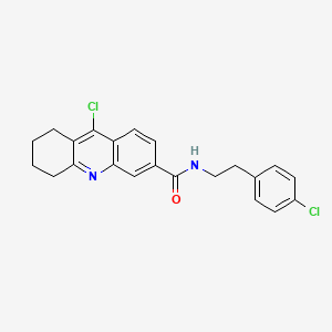 molecular formula C22H20Cl2N2O B11426793 9-chloro-N-[2-(4-chlorophenyl)ethyl]-5,6,7,8-tetrahydroacridine-3-carboxamide 