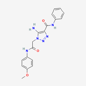 molecular formula C18H18N6O3 B11426833 5-amino-1-{2-[(4-methoxyphenyl)amino]-2-oxoethyl}-N-phenyl-1H-1,2,3-triazole-4-carboxamide 