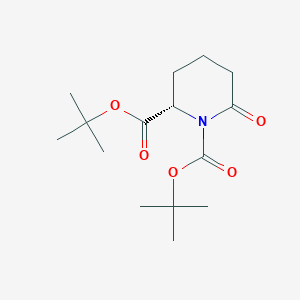 B1142684 (2S)-6-Oxopiperidine-1,2-dicarboxylic acid di-tert-butyl ester CAS No. 144403-08-7