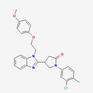 1-(3-chloro-4-methylphenyl)-4-{1-[2-(4-methoxyphenoxy)ethyl]-1H-benzimidazol-2-yl}pyrrolidin-2-one