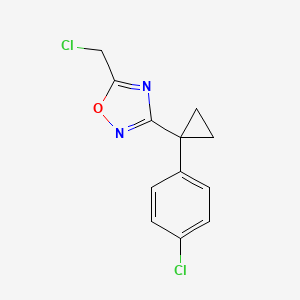 B1142689 5-(Chloromethyl)-3-(1-(4-chlorophenyl)cyclopropyl)-1,2,4-oxadiazole CAS No. 1021436-61-2
