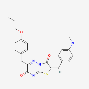 (2E)-2-[4-(dimethylamino)benzylidene]-6-(4-propoxybenzyl)-7H-[1,3]thiazolo[3,2-b][1,2,4]triazine-3,7(2H)-dione