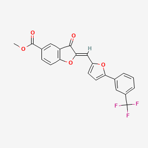 methyl (2Z)-3-oxo-2-({5-[3-(trifluoromethyl)phenyl]furan-2-yl}methylidene)-2,3-dihydro-1-benzofuran-5-carboxylate