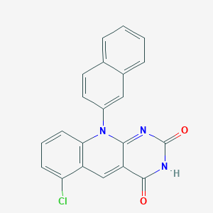 molecular formula C21H12ClN3O2 B11426920 6-chloro-4-hydroxy-10-(naphthalen-2-yl)pyrimido[4,5-b]quinolin-2(10H)-one 