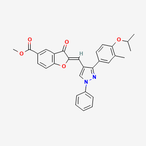 methyl (2Z)-2-({3-[3-methyl-4-(propan-2-yloxy)phenyl]-1-phenyl-1H-pyrazol-4-yl}methylidene)-3-oxo-2,3-dihydro-1-benzofuran-5-carboxylate