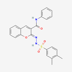 (2Z)-2-{[(3,4-dimethylphenyl)sulfonyl]hydrazono}-N-phenyl-2H-chromene-3-carboxamide