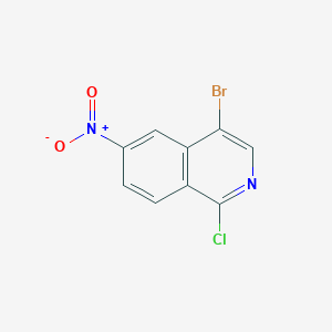 molecular formula C₉H₄BrClN₂O₂ B1142697 4-溴-1-氯-6-硝基异喹啉 CAS No. 1369199-81-4