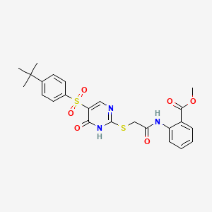 Methyl 2-(2-{[5-(4-tert-butylbenzenesulfonyl)-6-oxo-1,6-dihydropyrimidin-2-yl]sulfanyl}acetamido)benzoate