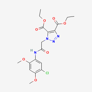 molecular formula C18H21ClN4O7 B11427006 diethyl 1-{2-[(5-chloro-2,4-dimethoxyphenyl)amino]-2-oxoethyl}-1H-1,2,3-triazole-4,5-dicarboxylate 