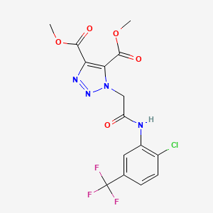 molecular formula C15H12ClF3N4O5 B11427053 dimethyl 1-(2-{[2-chloro-5-(trifluoromethyl)phenyl]amino}-2-oxoethyl)-1H-1,2,3-triazole-4,5-dicarboxylate 