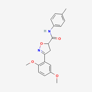 molecular formula C19H20N2O4 B11427063 3-(2,5-dimethoxyphenyl)-N-(4-methylphenyl)-4,5-dihydro-1,2-oxazole-5-carboxamide 