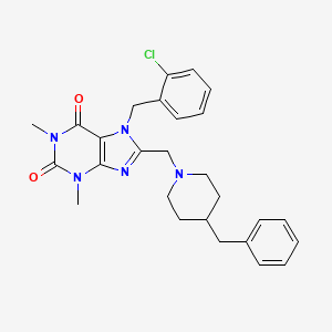 8-[(4-benzylpiperidin-1-yl)methyl]-7-(2-chlorobenzyl)-1,3-dimethyl-3,7-dihydro-1H-purine-2,6-dione